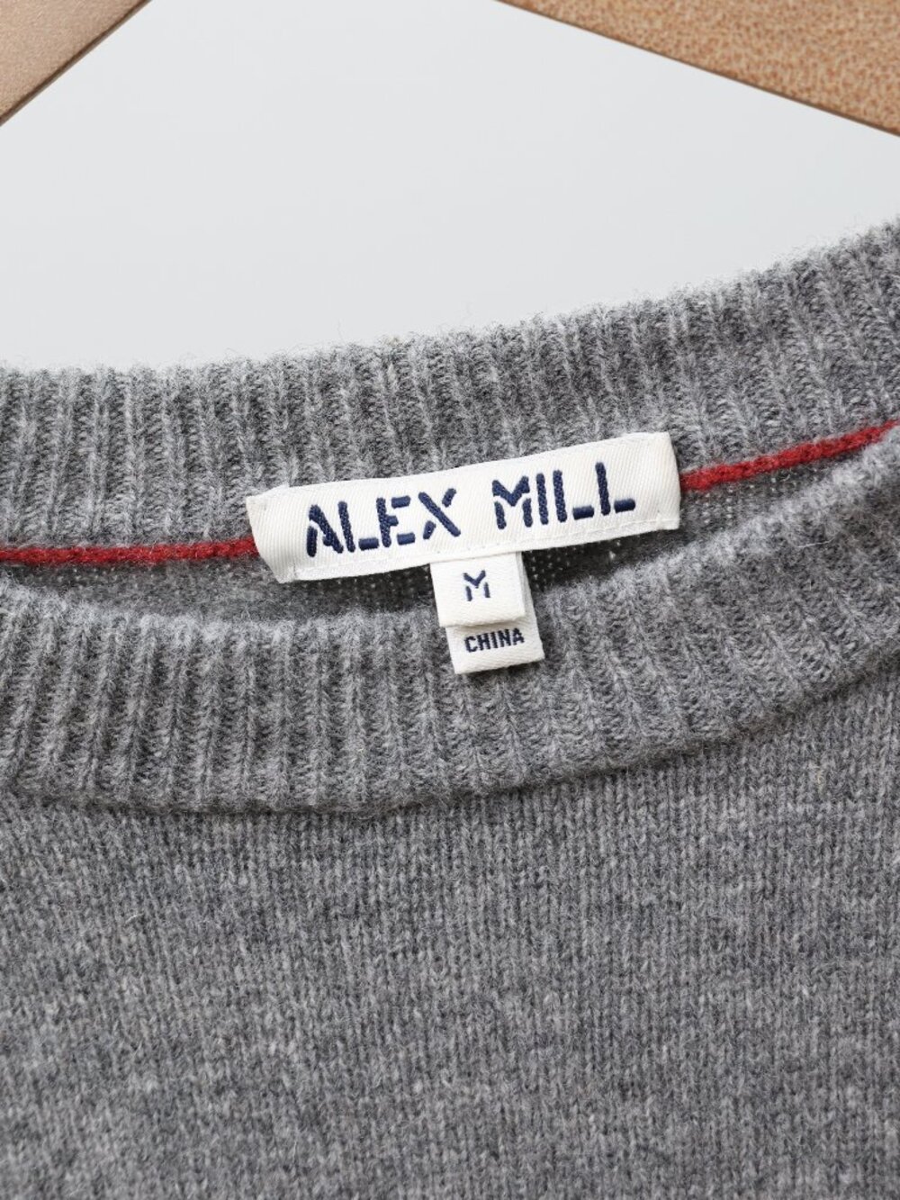 Alex Mill Reverse Seam Crewneck Merino Wool Sweater - Heather Gray Medium - Picture 4 of 4